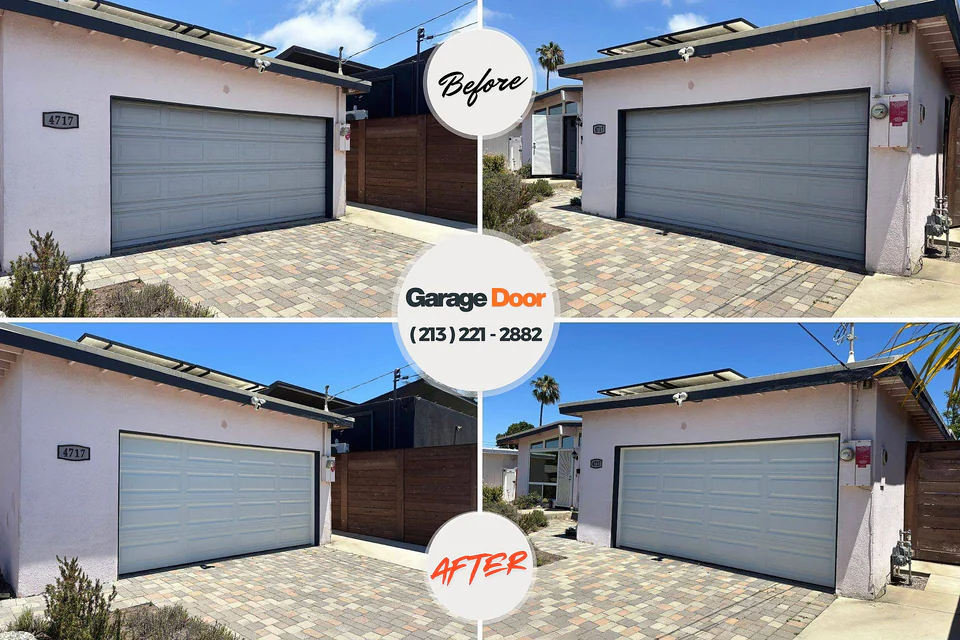 Before and after: garage door repair Fort Lawn, SC